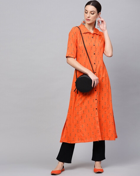 Aks Graphic Print A-line Kurta