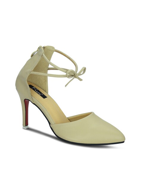 Pointed Toe Heels with Ankle Tie Up