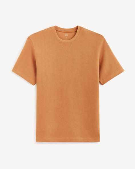Round Neck Uniqlo Crew Neck Dry Color T Shirt Men Boxy Fit Round