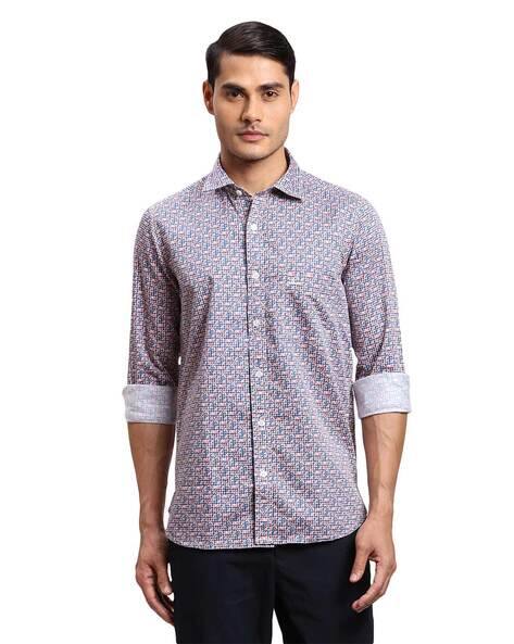 Colorplus Men Regular Fit Micro Print Shirt with Full Sleeves