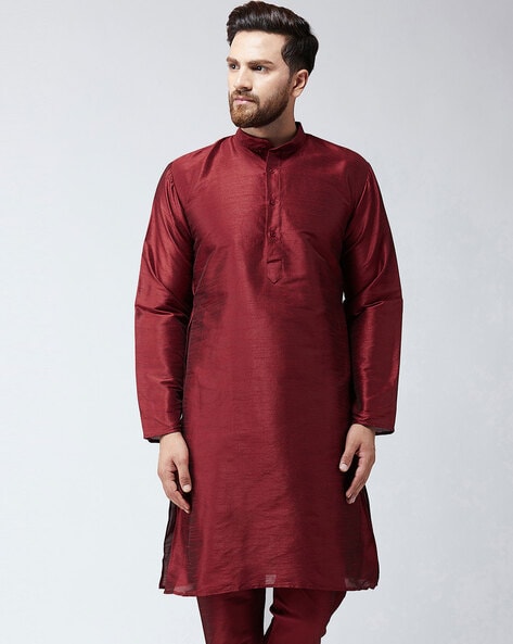 Sojanya Solid Kurta with Mandarin Collar