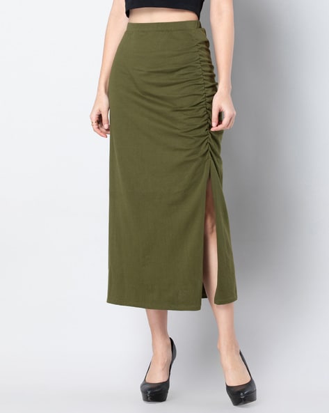 A line Skirt with Slit