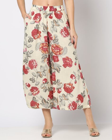 Women Floral Print Regular Fit Pants Price in India