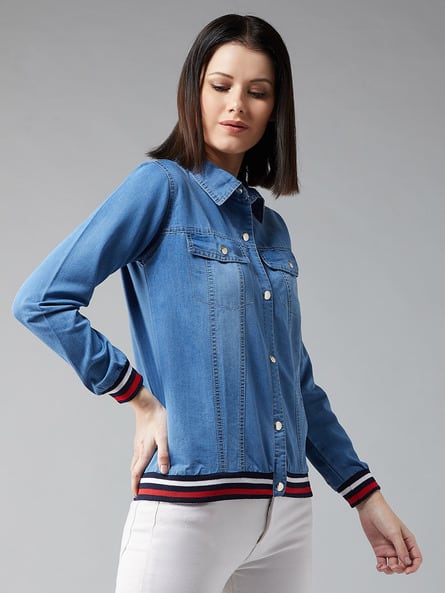 Dolce Crudo Lightly Washed Jacket with Contrast Hems