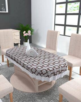 Geometric Print PVC Waterproof 6-Seater Dining Table Cover