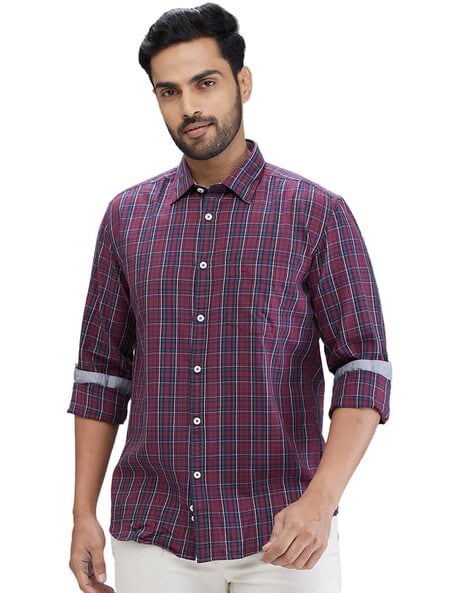 Parx Men Checked Slim Fit Shirt