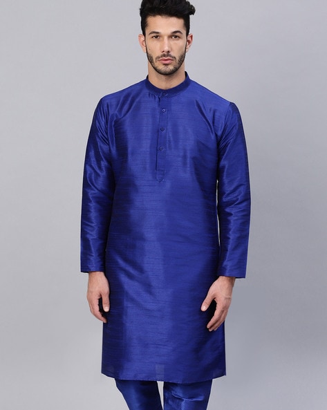 Sojanya Long Kurta with Mandarin Collar