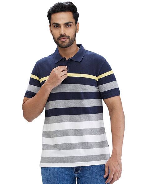PARX Men Colourblock Regular Fit Polo T-Shirt with Short Sleeves