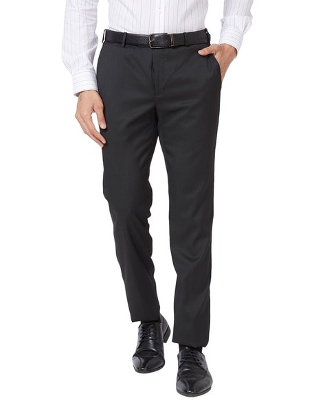 Raymond Men Slim Fit Flat-Front Trousers