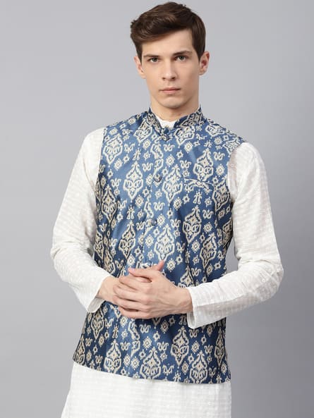 Indian Print Ethnic Nehru Jacket