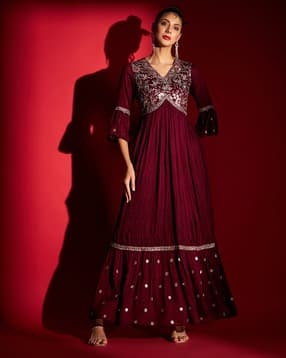 madhuram textiles Embellished & Embroidered Gown Dress-picture-44