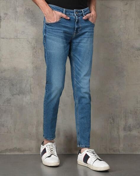 SPYKAR Men Mid-Wash Tapered Fit Jeans