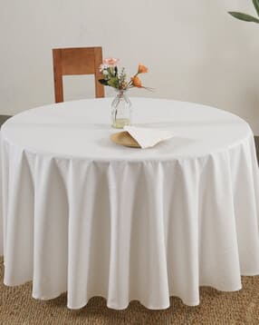 6-Seater Cotton Round Table Cover with Napkins 60" x 60"
