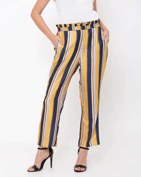 Striped Mid-Rise Pants