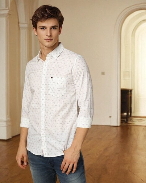 Spykar Men Printed Slim Fit Shirt