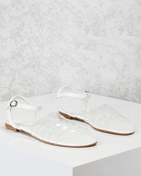 Open-Toe Flat Sandals with Slingback