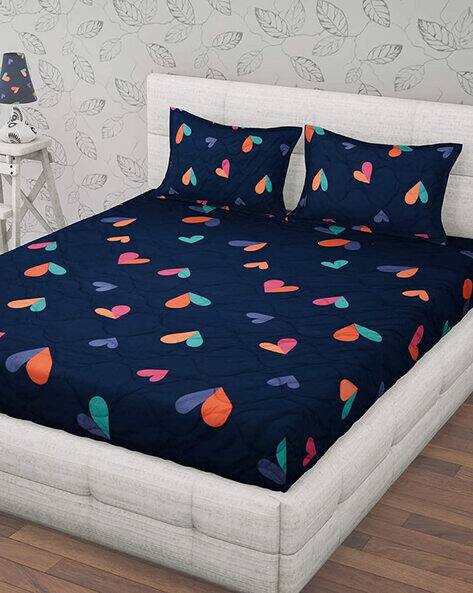 RRC 144 TC Printed Double Bedsheet with Pillow Covers