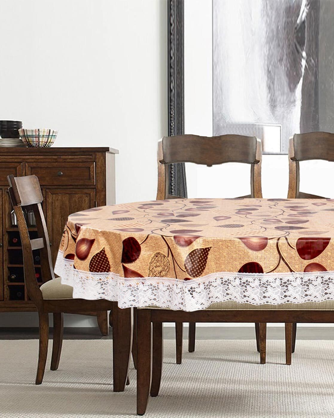 Dining table cover 6 seater oval shape sale