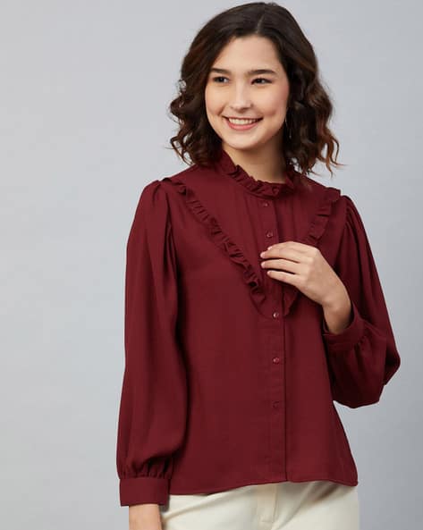 Full Sleeves Top with Ruffle Detail