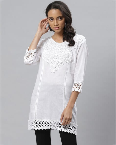 Lace Crochet Tunic with Tie-Up