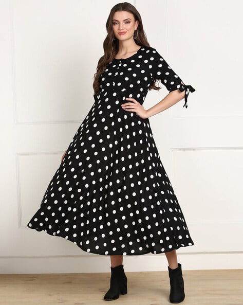 ANDRESD flocky dot dress グレー S（ANDRESD flocky dot pants