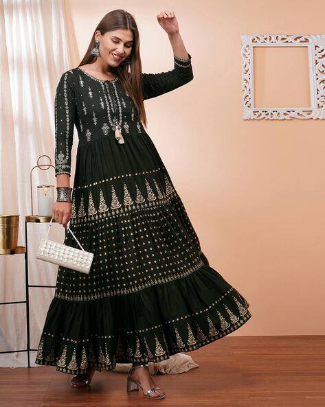 Buy Emerald Green Dresses & Gowns for Women by Fashor Online | Ajio.com