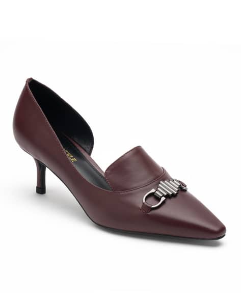Buy Burgundy Heeled Sandals for Women by Heel Buckle London