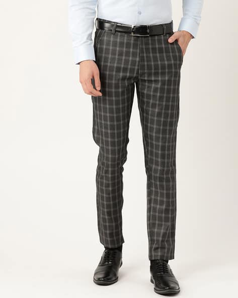 Buy Charcoal Grey Grey Trousers Pants for Men by SOJANYA
