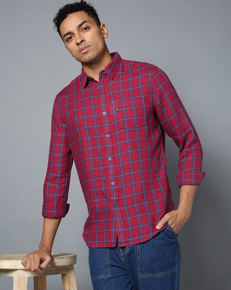 Levis Men Checked Slim Fit Shirt