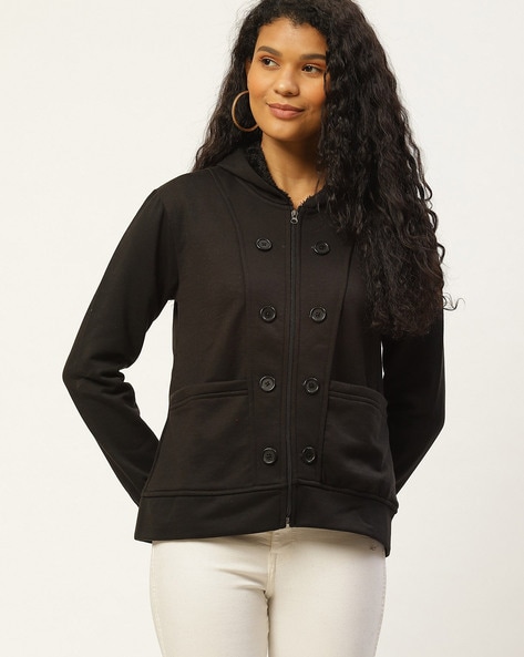 Belle Fille Button-down Hooded Jacket