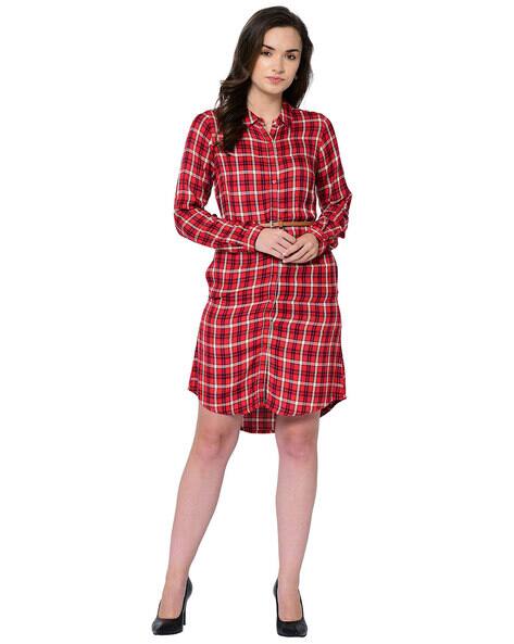 Checked Shirt Dress