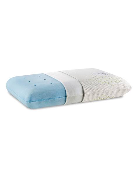 The White Willow Leaf Detail Cooling Gel Neck Support Bed Pillow