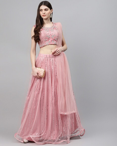 Embellished Lehenga Choli Set with Dupatta