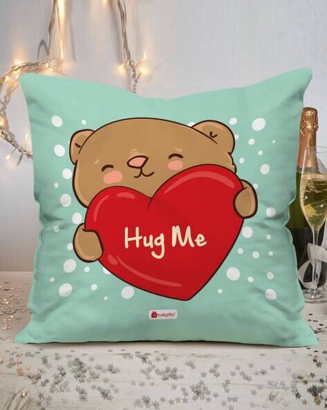 Hug Me in Heart Print Cushion 12