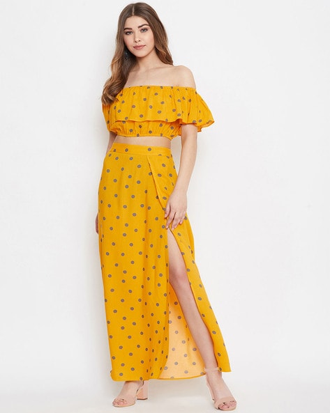 Crop top and long skirt cutting best sale