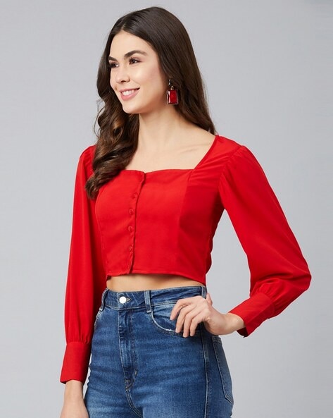 crop full sleeves top