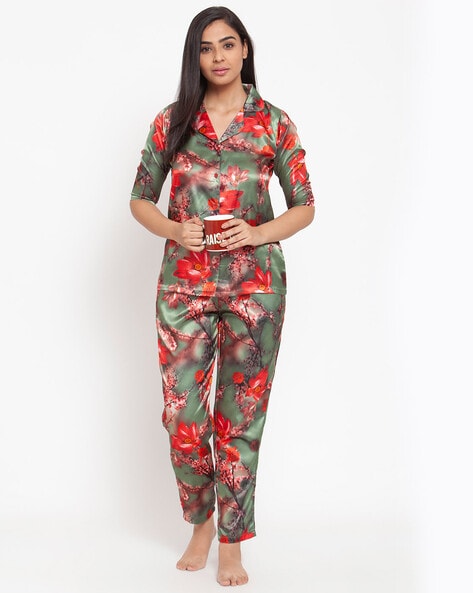 Buy Green Night LoungeWearSets for Women by Claura Online Ajio