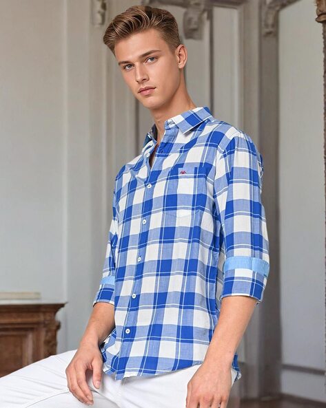 Mufti Checked Slim Fit Shirt