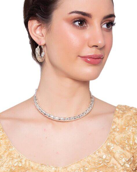Ajio silver choker discount