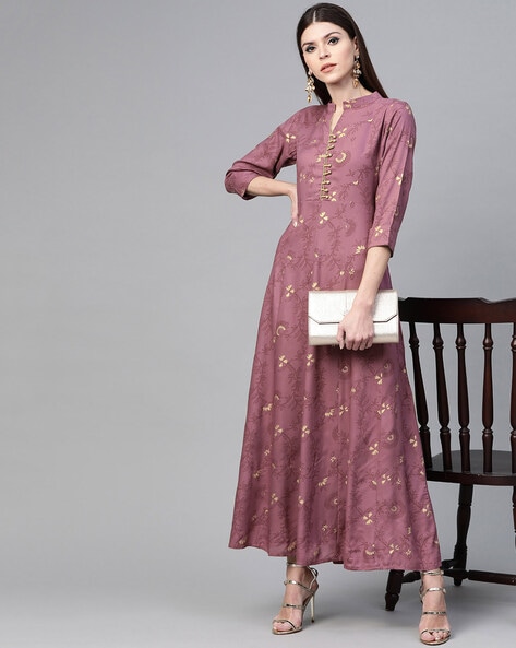 Floral Print A line Maxi Kurta