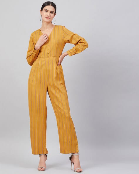 Buy Mustard Yellow Jumpsuits &Playsuits for Women by MARIE CLAIRE