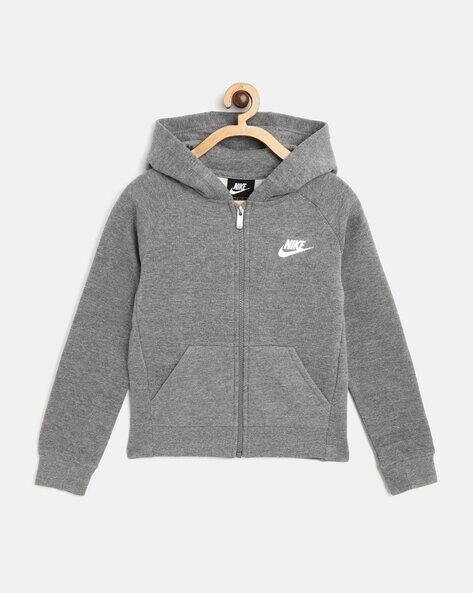 Buy WHITE/CARBON HEATHER Sweatshirts Hoodie for Girls by NIKE