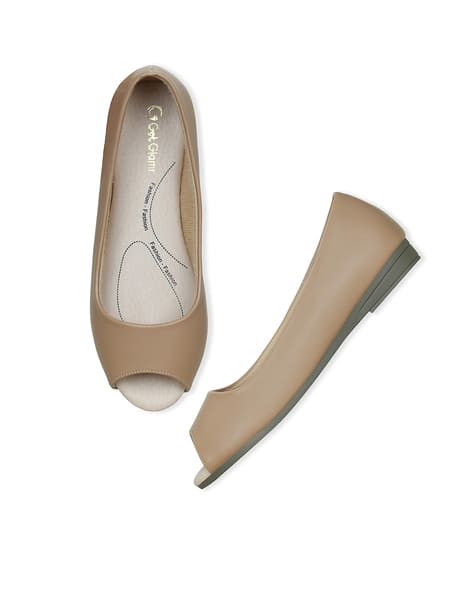 Peep-Toe Ballerina Shoes