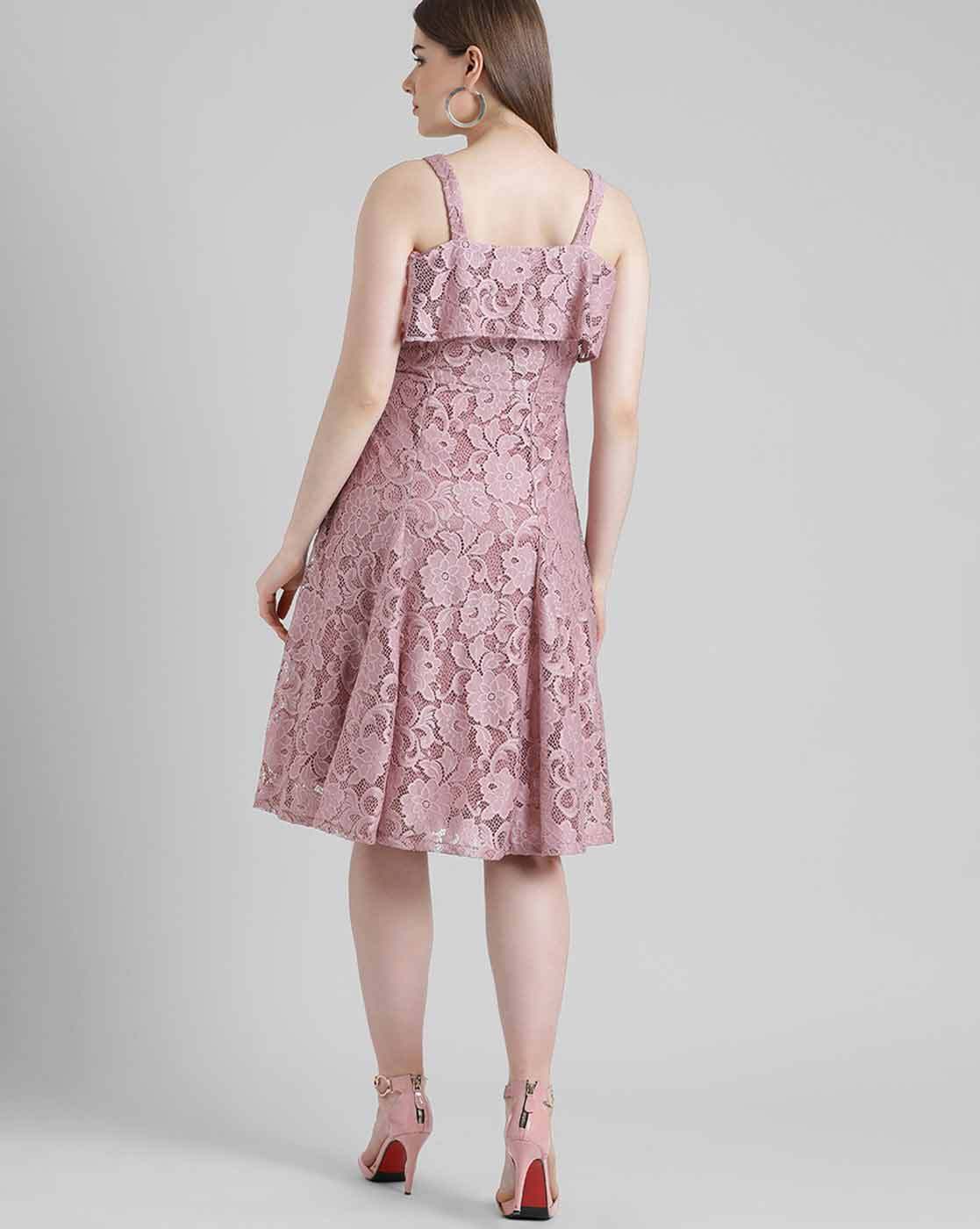 Buy Zink London Lace Sleeveless Fit & Flare Dress Online | Ajio.com Buy Zink London Lace Sleeveless Fit & Flare Dress Online | Ajio.com