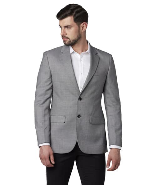 Single-Breasted Blazer with Flap Pockets