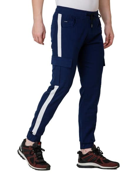 Buy Navy Blue Trousers & Pants for Men by COLVYNHARRIS JEANS 