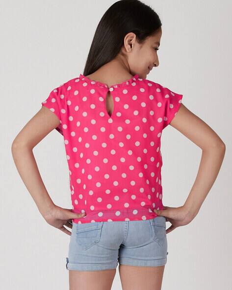 pink polka dot top