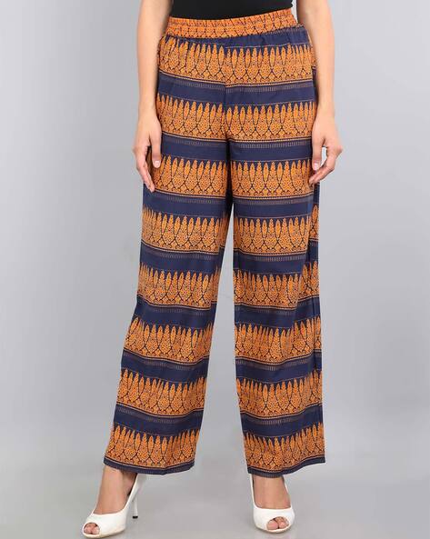 Printed Palazzos with Elasticated Waistband Price in India