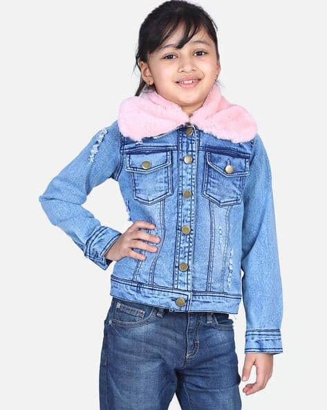 Womens Denim Girls Fur Lined Denim Jacket Buy Blue Jackets Shrugs
