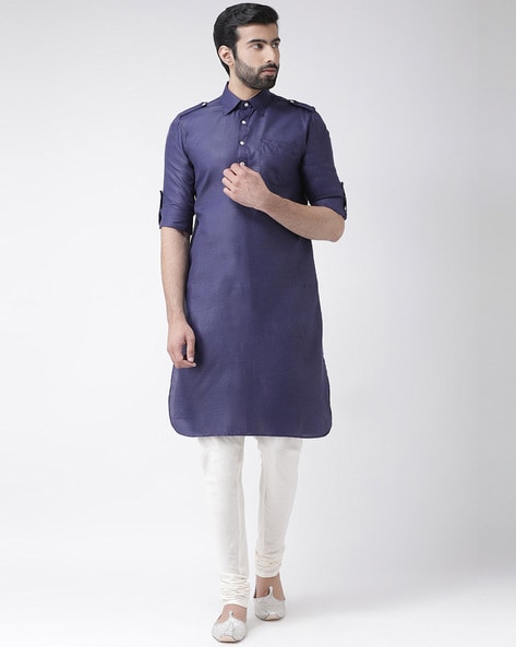 Churidar Kurta Set with Button Placket